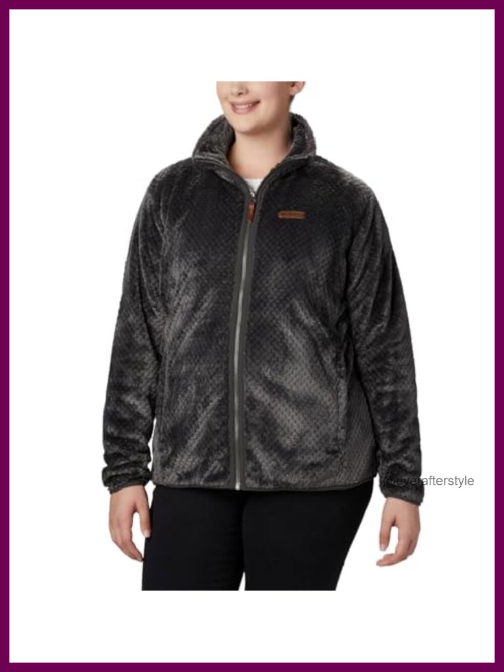 High-Pile Fleece Full Zip Jacket Stand-Up Collar Zippered Pockets